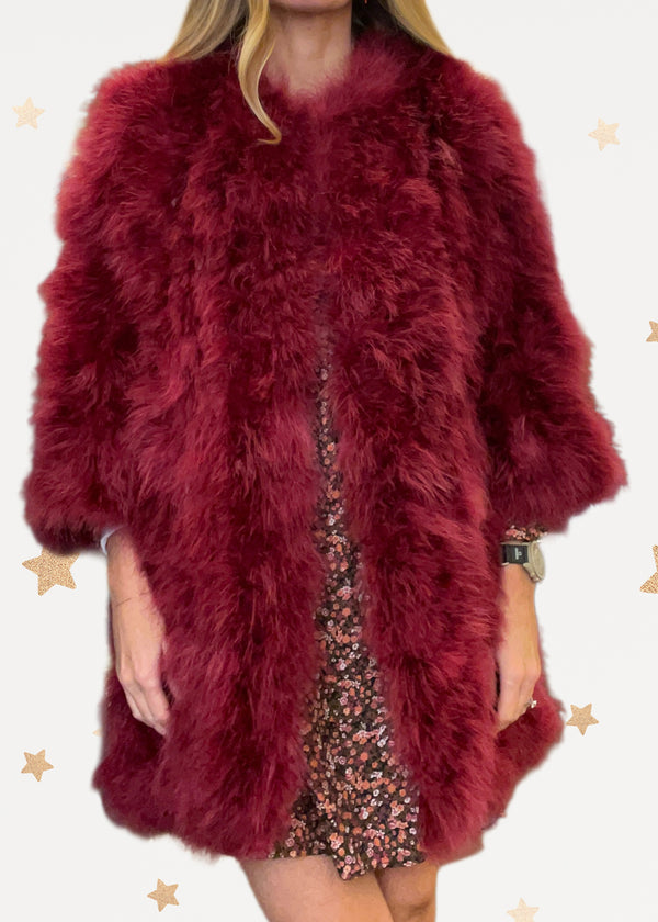 Bordeaux Fur Coat